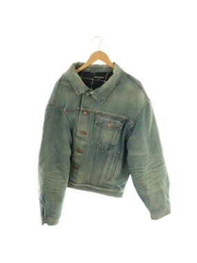 Balenciaga Asymmetrical Padded Denim Jacket G Jean XS Indigo Blue DO OS